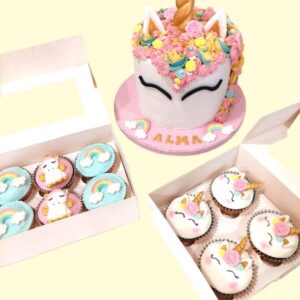 tarta y dulces de unicornio
